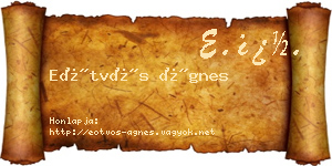 Eötvös Ágnes névjegykártya